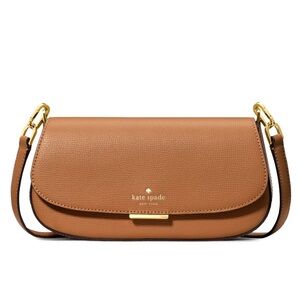 New Kate Spade Quinn Mini Crossbody Bag Refine Grain Leather Tuscan Brown